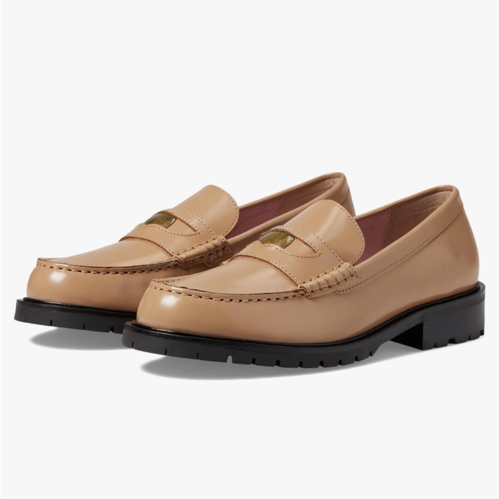 Free People Liv Classic Leather Loafer Camel Taupe Size EU 38.5 US 8 New in Box